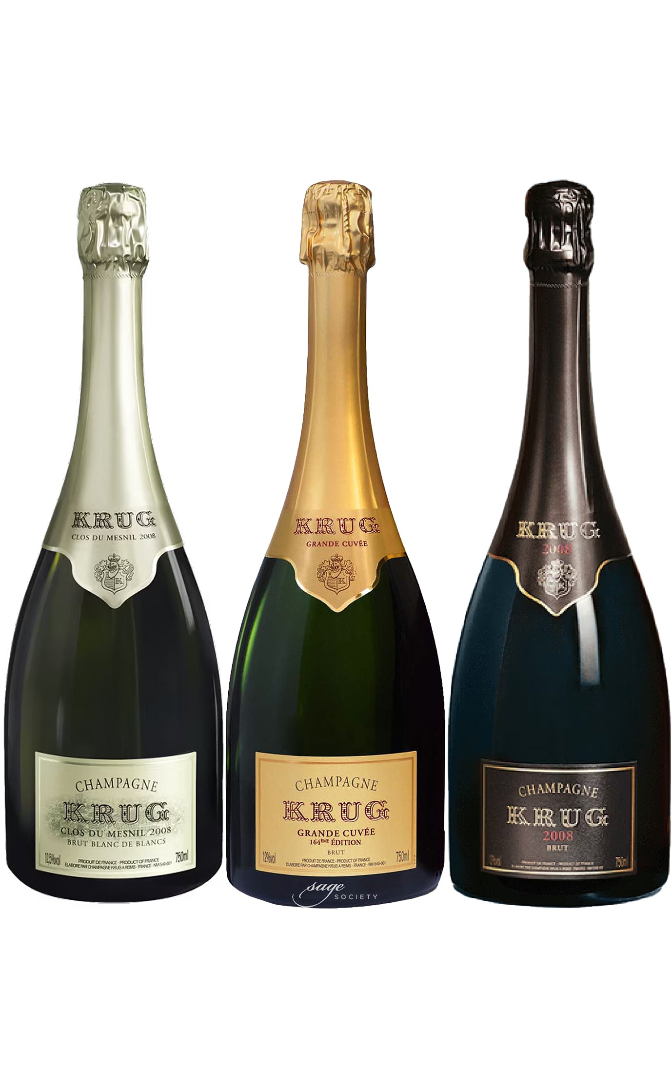 2008 Krug Soloist to Orchestra 3pk (Clos du Mesnil, Grande Cuvée 164éme, and Vintage Brut)