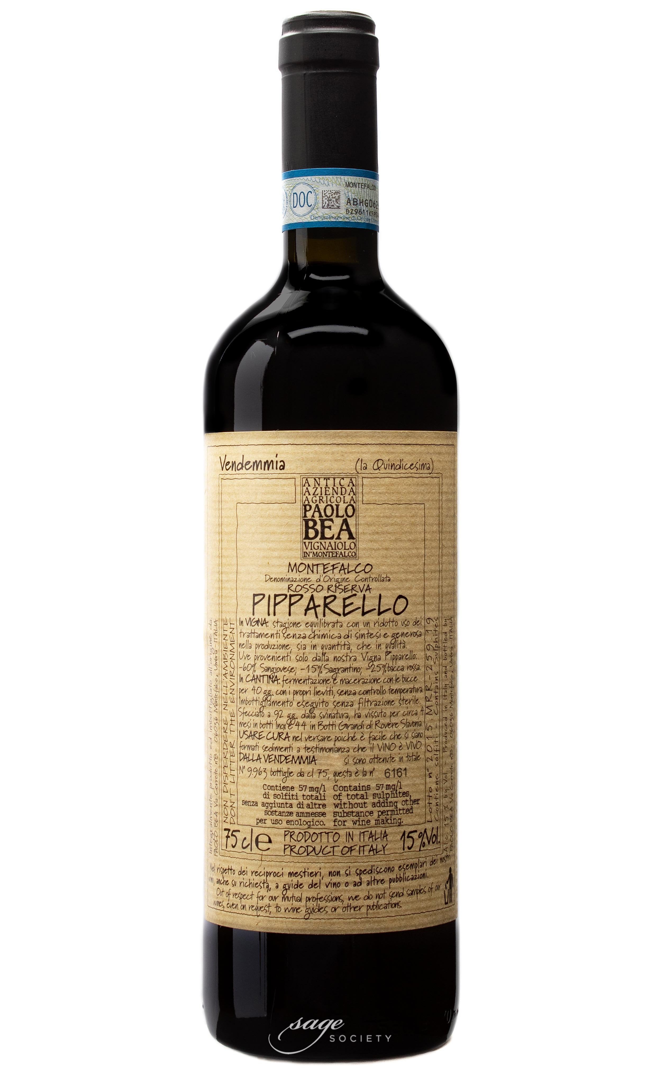 2018 Paolo Bea Montefalco Rosso Riserva Pipparello