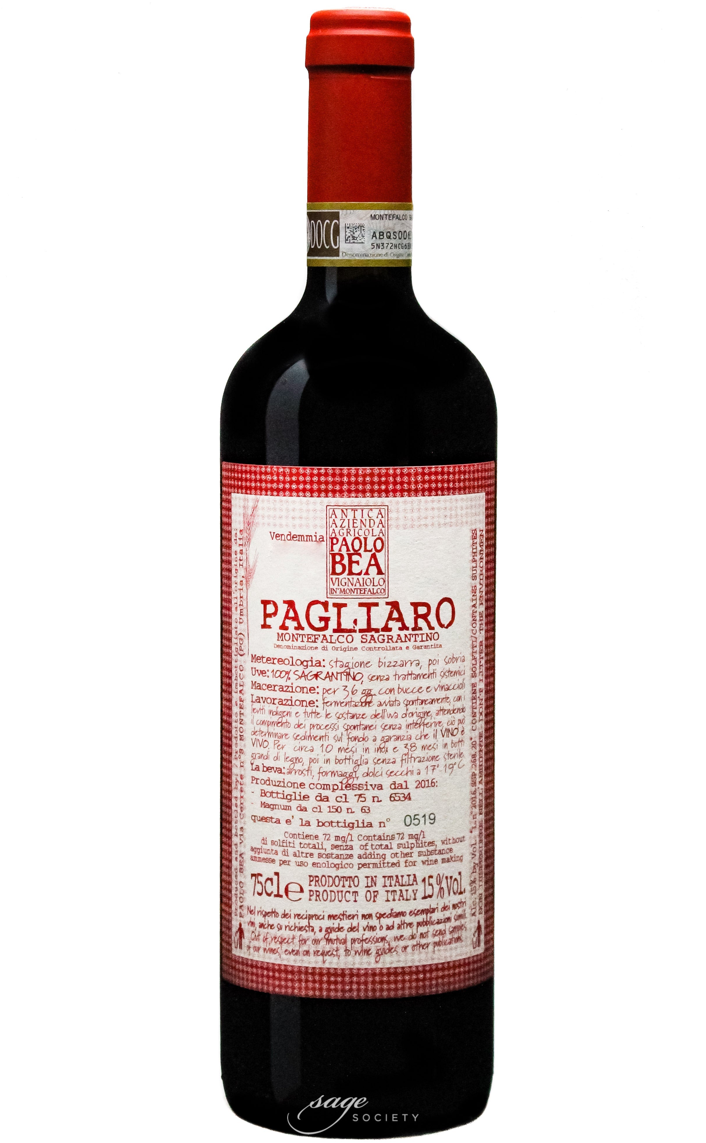 2018 Paolo Bea Montefalco Sagrantino Pagliaro