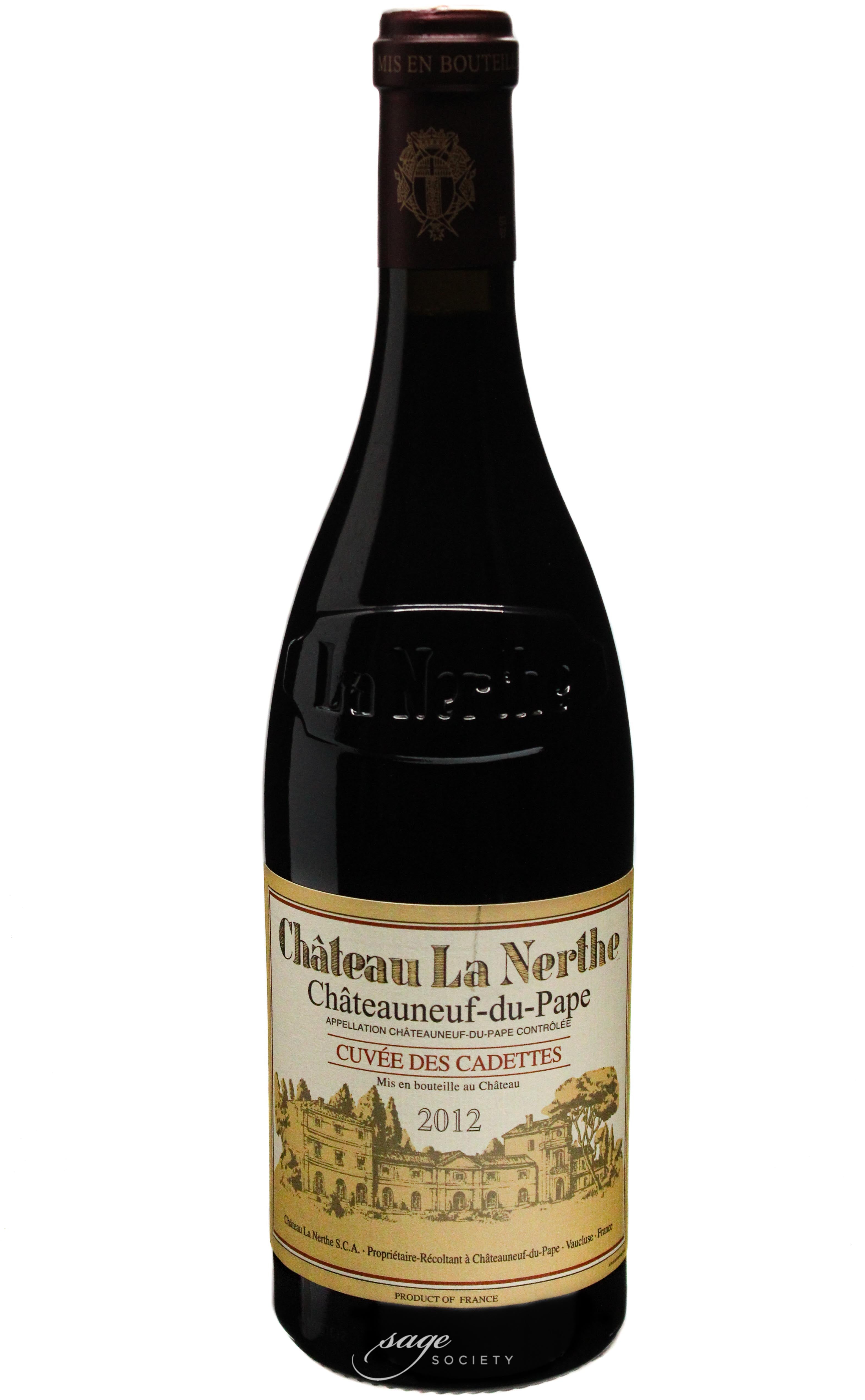 2012 Château La Nerthe Châteauneuf-du-Pape Cuvée des Cadettes