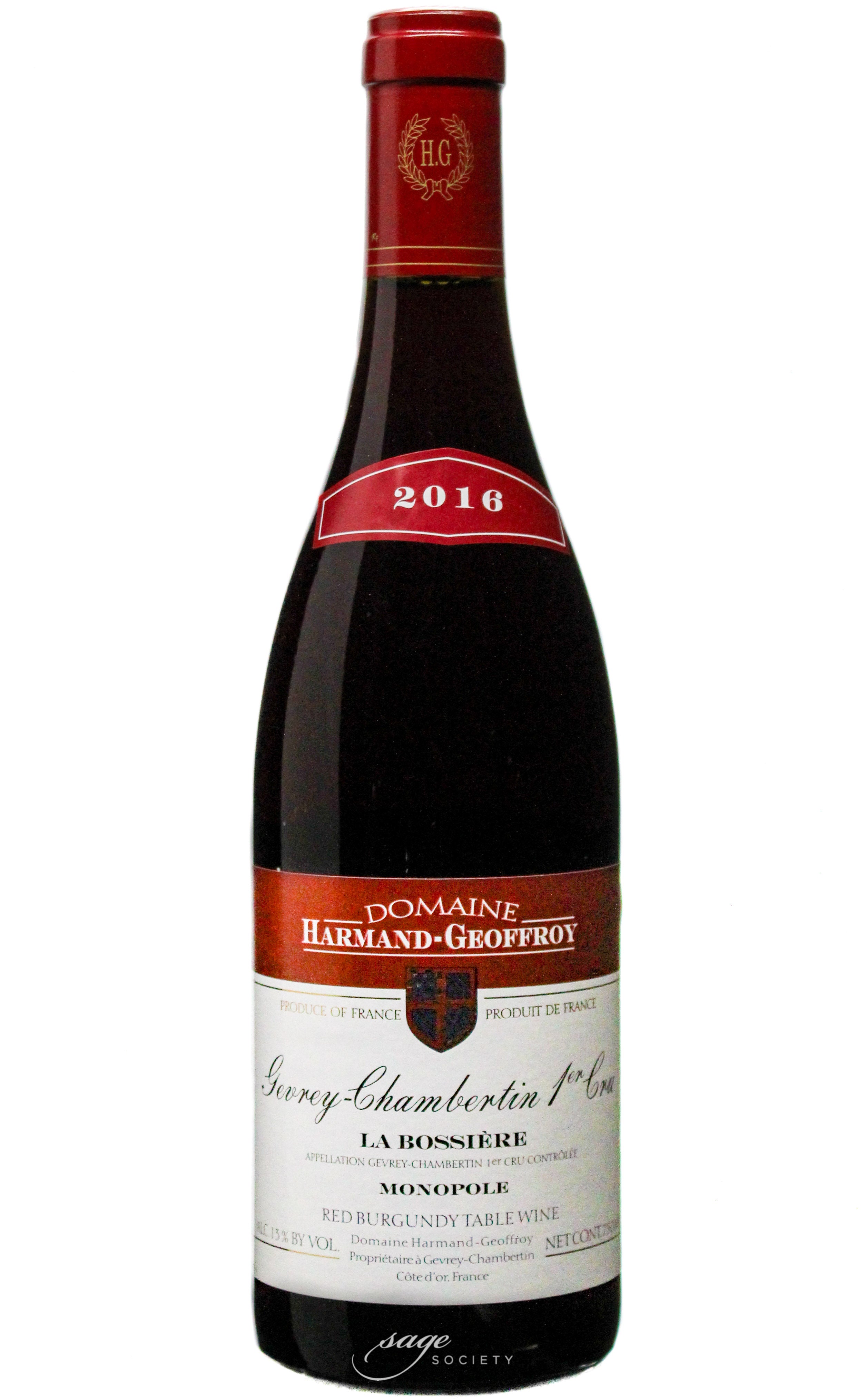 2016 Domaine Harmand-Geoffroy Gevrey-Chambertin 1er Cru La Bossiere (Monopole)