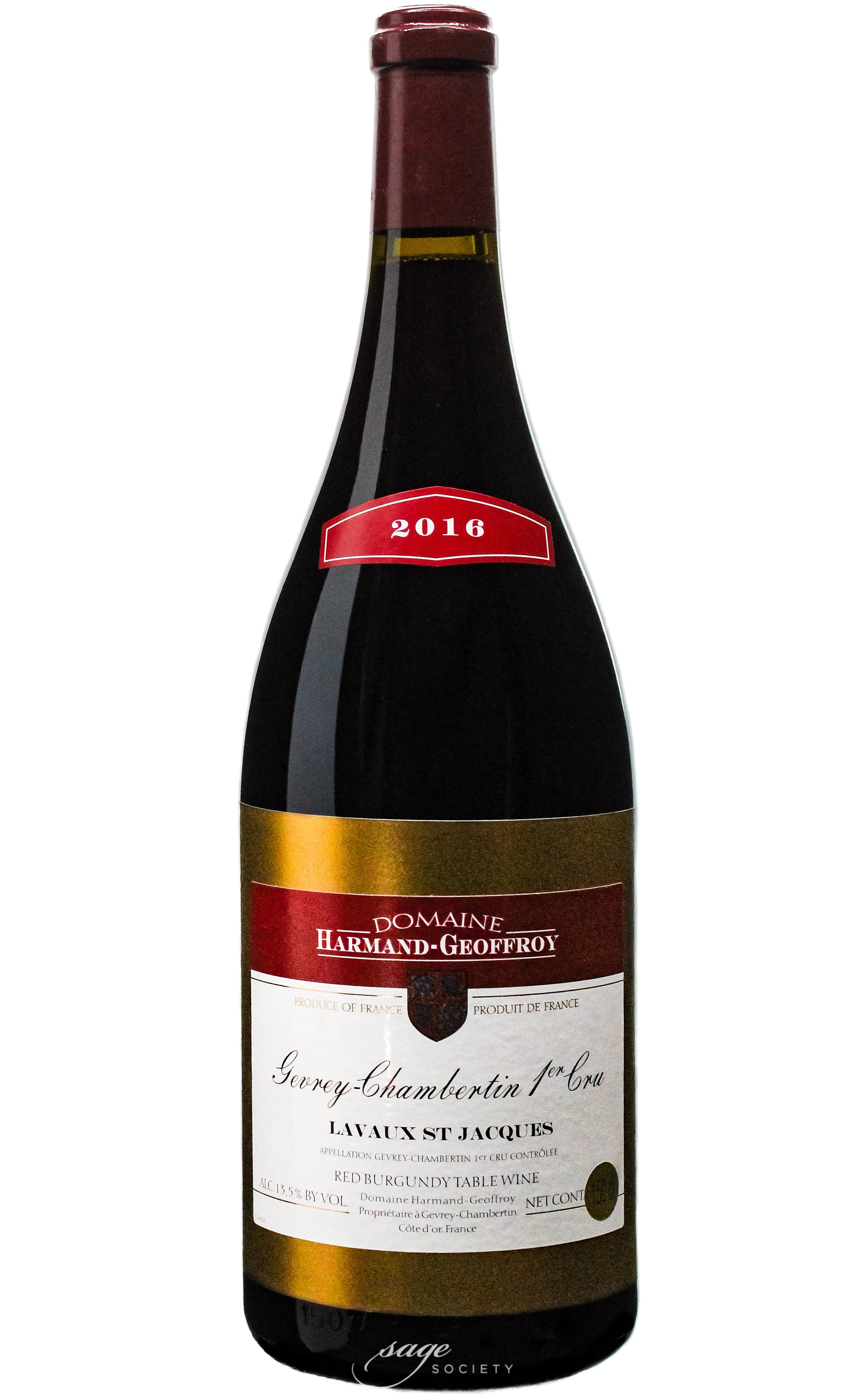 2016 Domaine Harmand-Geoffroy Gevrey-Chambertin 1er Cru Lavaux St. Jacques 1.5L