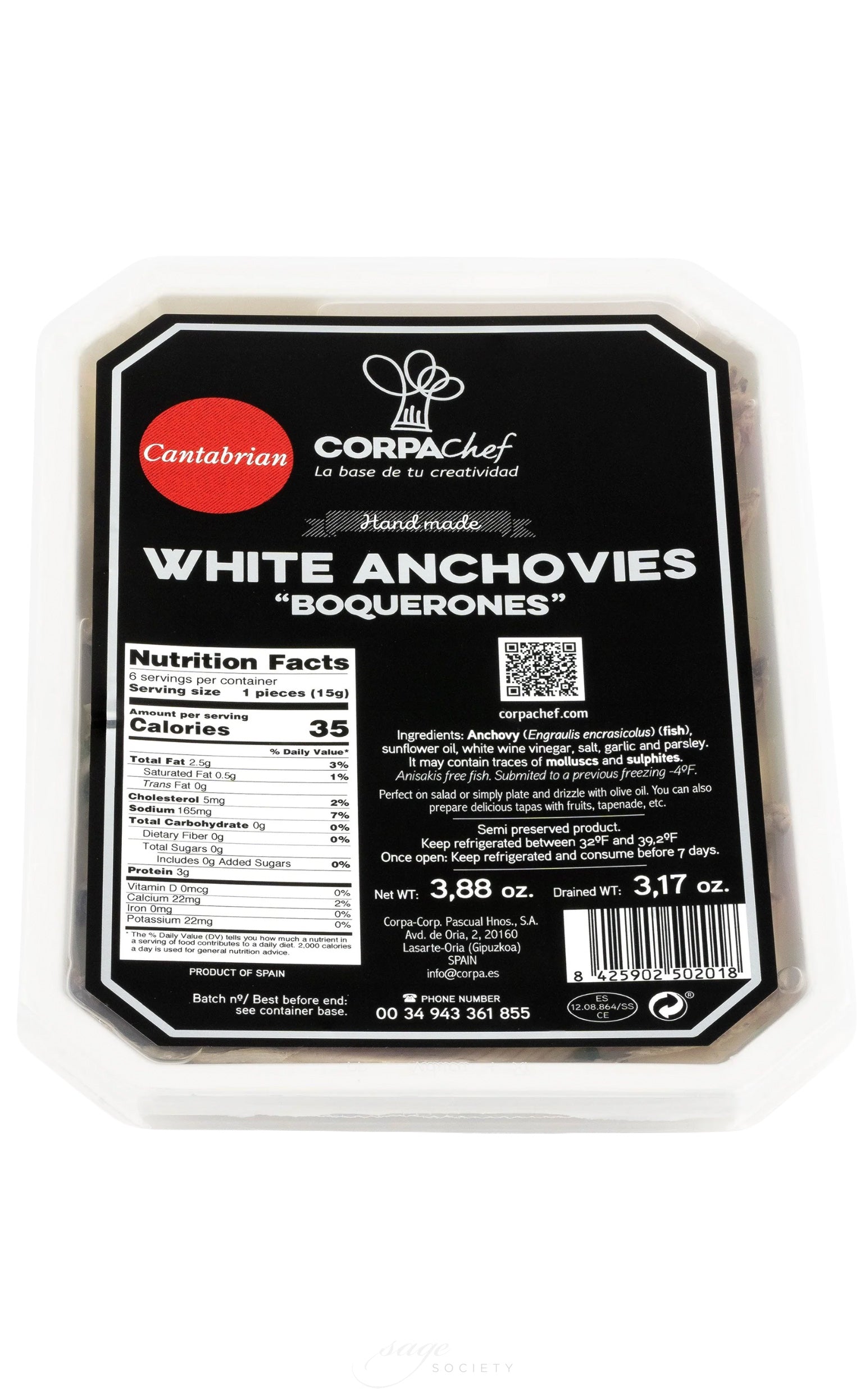 CorpaChef Boquerones White Anchovies 110g