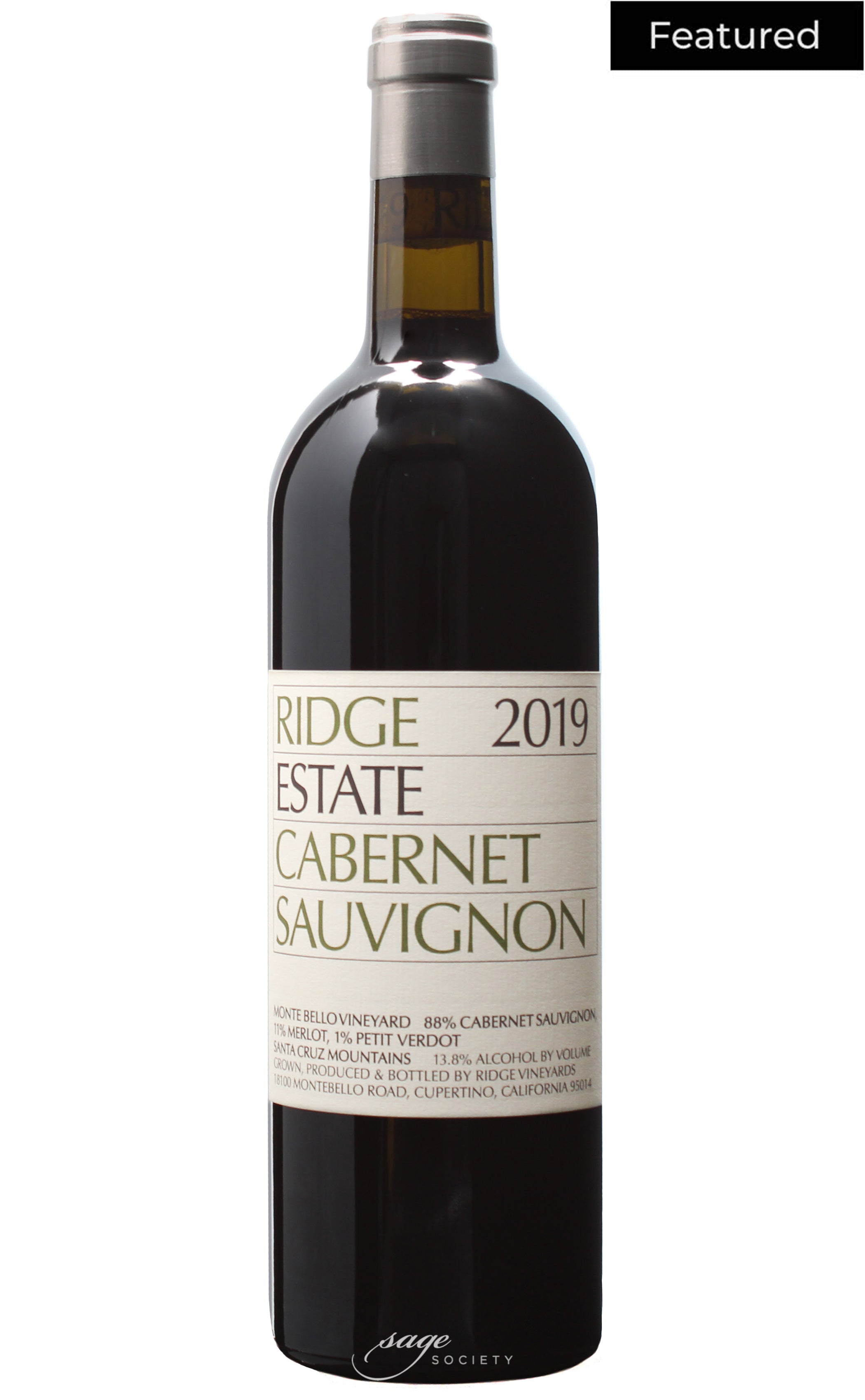 2019 Ridge Cabernet Sauvignon Estate