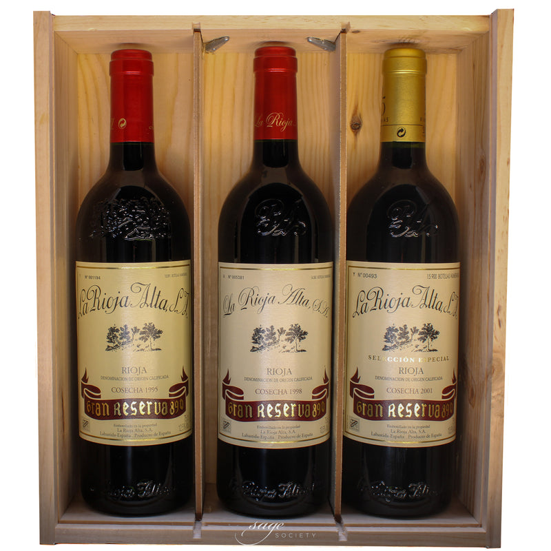 La Rioja Alta Gran Reserva 890 collection case [1995, 1998, 2001]
